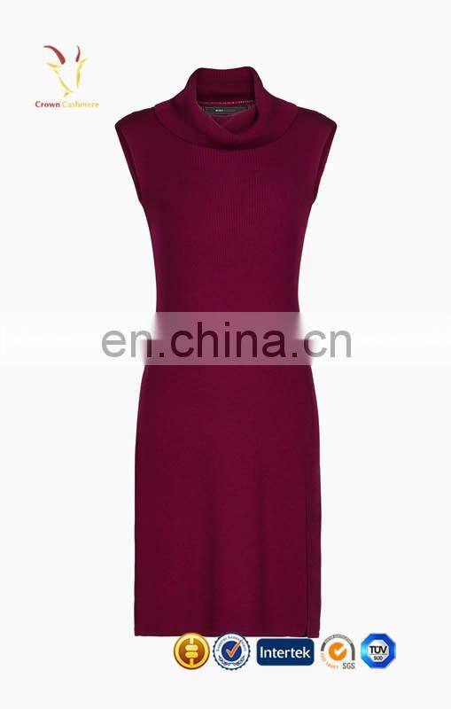 100% Cashmere High Neck Tight Cashmere Sweater Girls Crown Dress