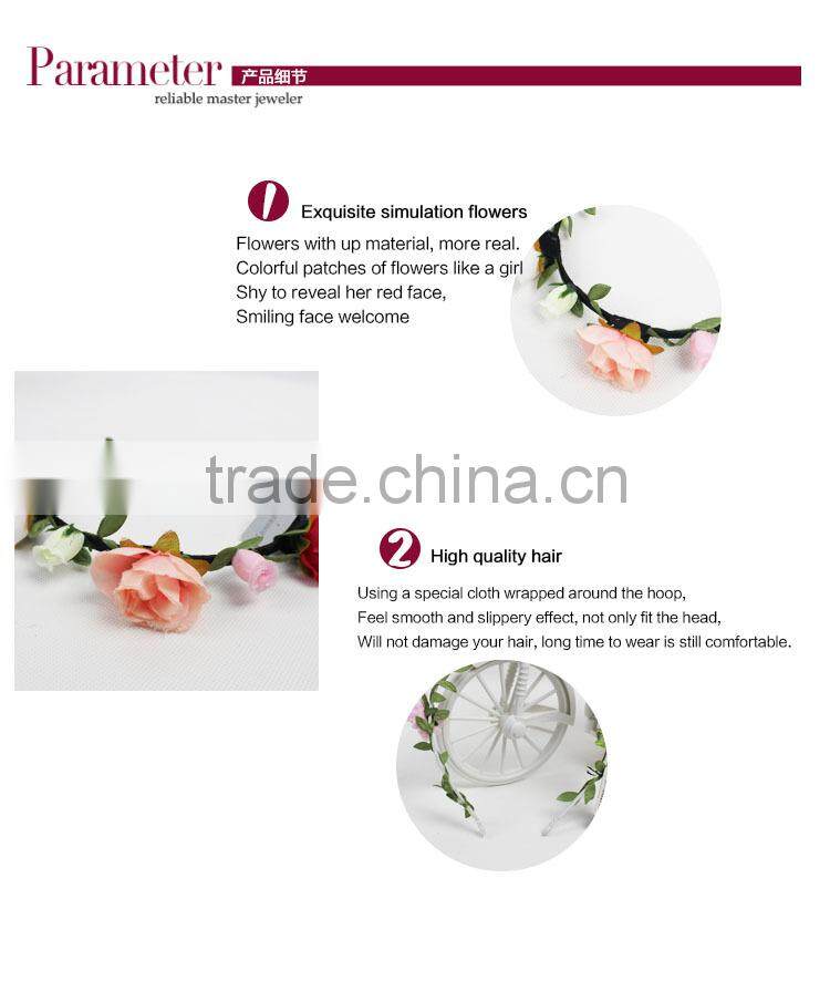 Artificial Flower Rose Wedding Garland Bridal Wreath Hair Accessories