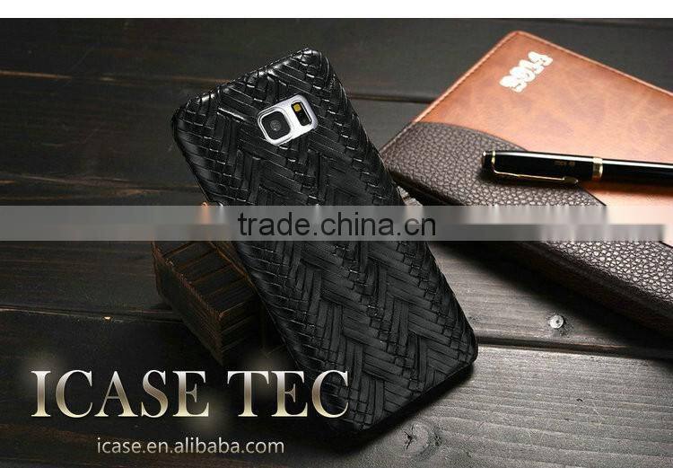 Newest Phone Case for Samsung Galaxy S6 Edge, High Quality Weave Pattern PU Leather Phone Cover for Samsung Galaxy S6 Edge Plus