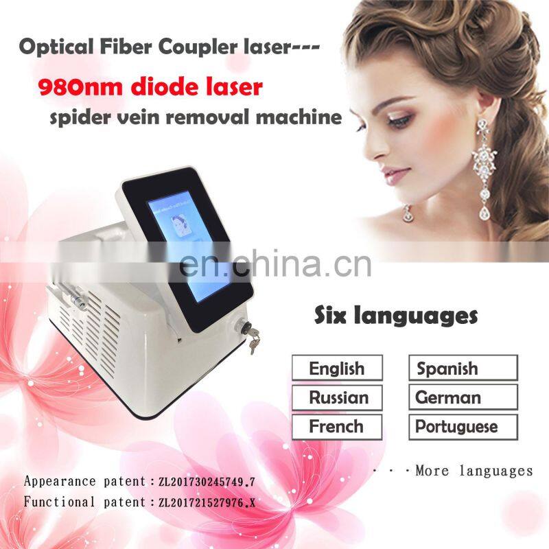 Desktop profession 980nm diode laser blood vessels vascular spider vein removal machine