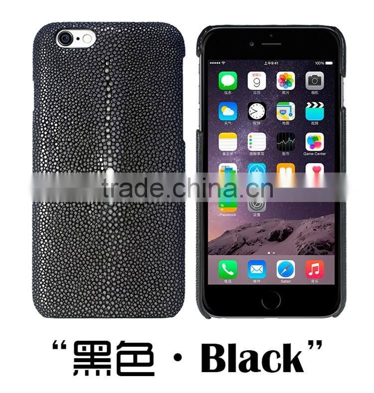 Luxury genuine polished stingray leather skin case for iphone 6 plus