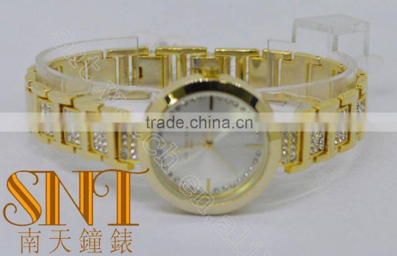 SNT-LA125-LA127 Gold Sunray Dial With Stone For Lady