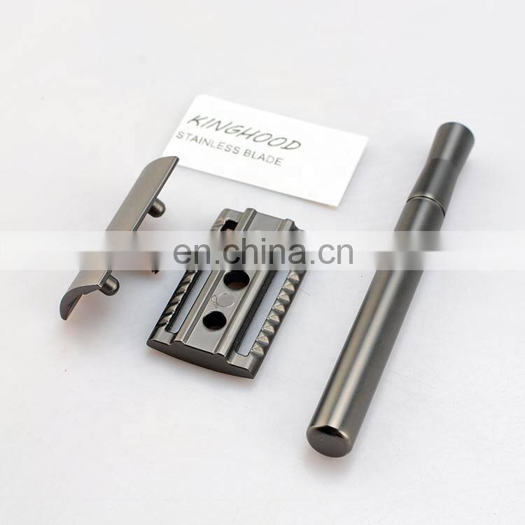 simple mens straight metal stainless steel double edge shaving safety razor