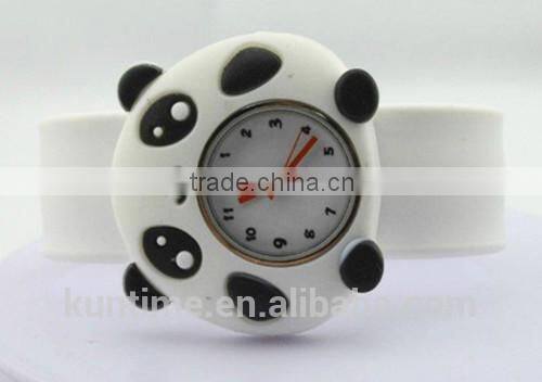 Hot kids slap watch with cute panda design japan quartz movt
