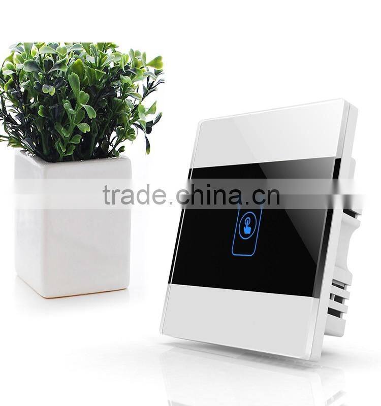 1Gang Crystal Glass Panel White Touch Smart Home Switch