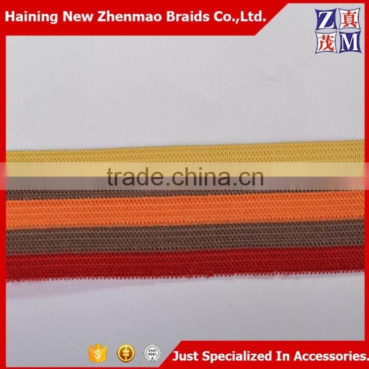 Wholesale color striped crochet polyester elastic band