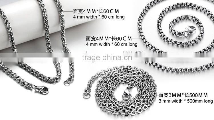 Titanium Sterling Steel Man Necklace Cross Charm Pendants Include 316L Stainless Steel Chains Paypal Accept