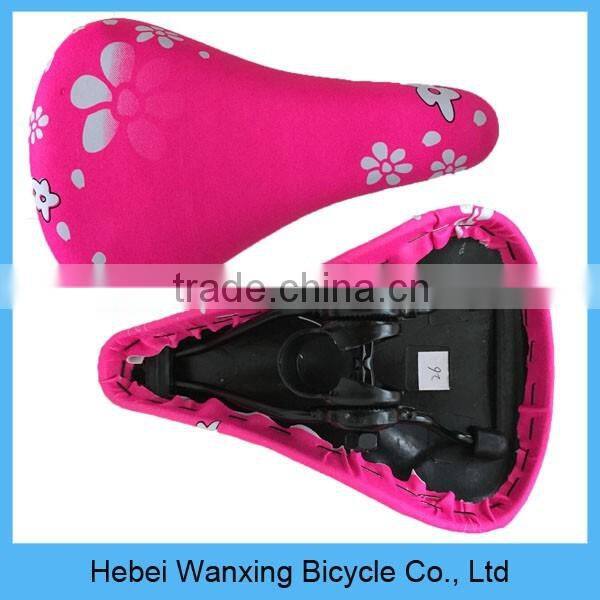 Custom colorful road bike saddle / leather and steel bicycle saddle for kids