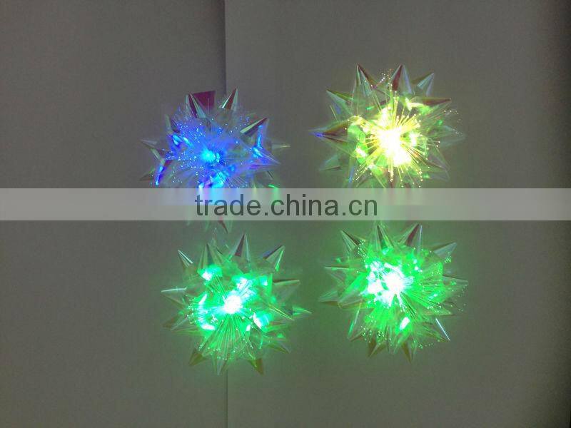 2013 New Design Gift Star Bow With LED Light/3.75" LED Lighting Party Decoration Star Ribbon Bows with fiber optic and bottom