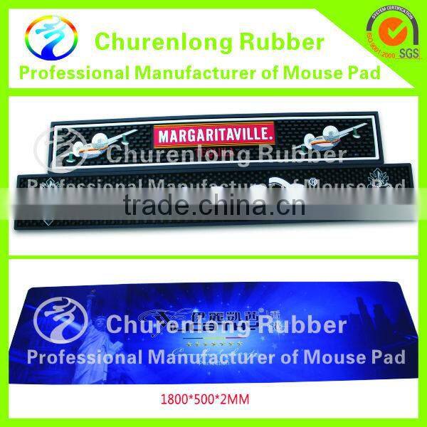 custom personalized pvc bar spill mat bar counter mat Serging bar mat with printed logo