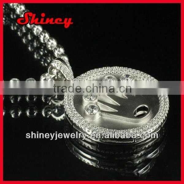 2 Pieces of Silver with Clear Iced Out Dog Tag Pendant with a 30 Inch Ball Chain Necklace