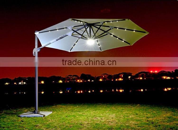 8 Bone Round Solar Led Umbrella Light Waterproof Material Umbrella Fabric Umbrella Beach