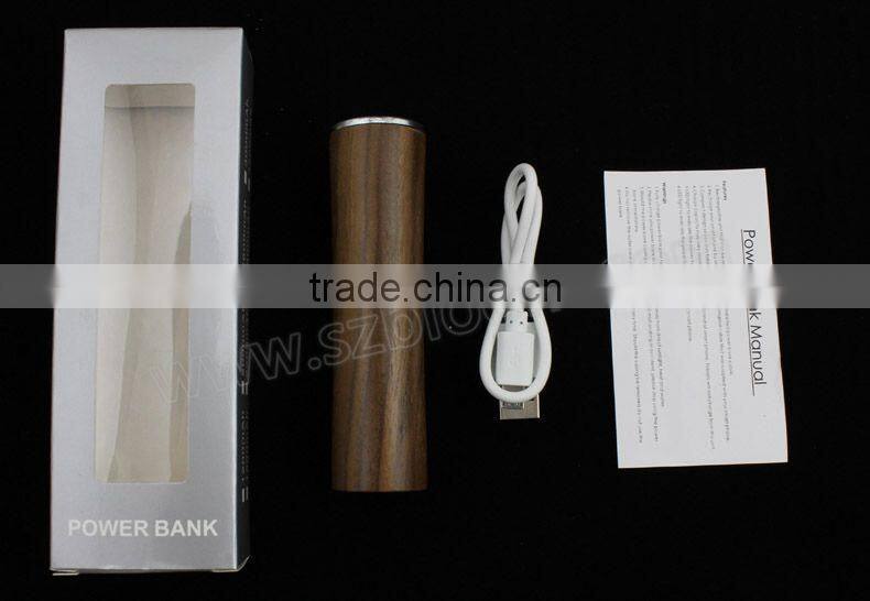 Tube unique handy charger 2600mah ,wholesale wood power bank gift