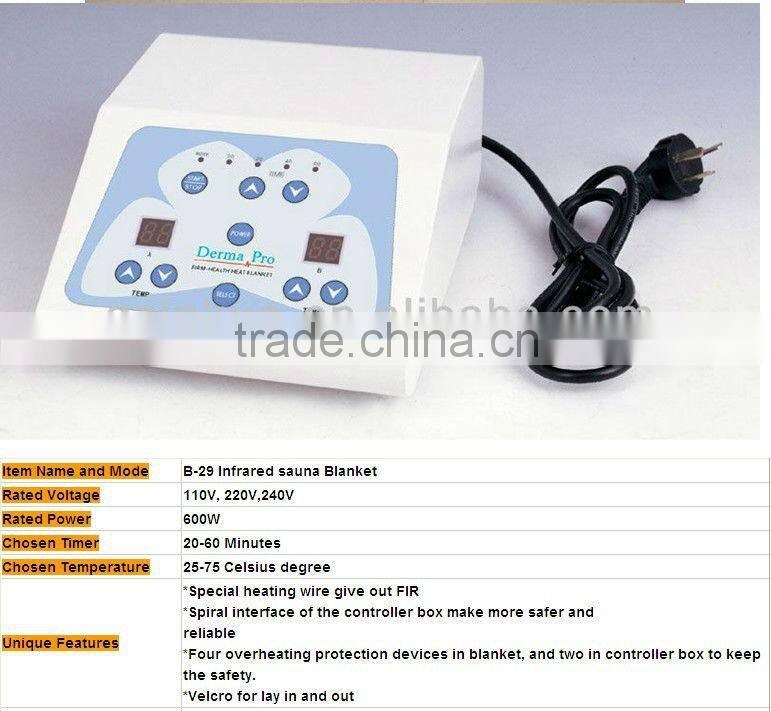 B-29 slimming body electric blanket far infrared blanket/best effective hot sale slimming body wrap blanket