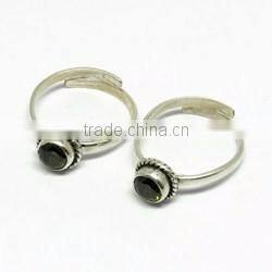 Path Of Life !! Green CZ 925 Sterling Silver Toe Rings, Unique Silver Jewelry, Gemstone Toe Rings