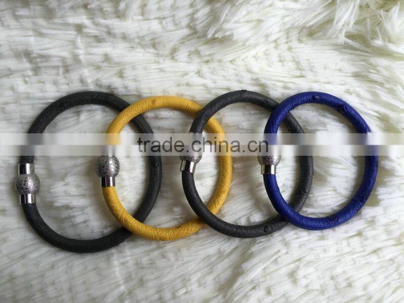 Genuine Ostrich Leather High End 100% Real Ostrich Skin Leather Cord for DIY Bracelet