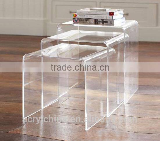 custom Acrylic coffee table/Transparent lucite U-shaped display/Minimalist modern tables