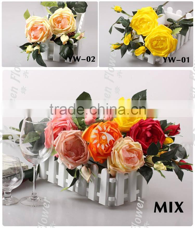 2016 Wholesale Latex Roses Artificial Flowers PU Rose Real Touch Bouquet Wedding Bridal Decor Display Flower