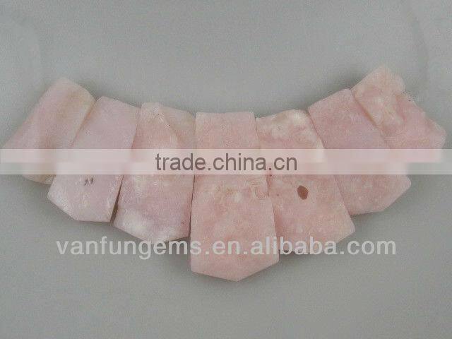 AA grade Pink Opal rectangle freeform besds for necklace