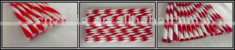 Plastic striped acrylic straws of drinking