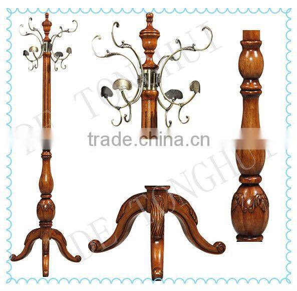 home furniture antique hand-carved solid wood clothes hanger stand(S-14)