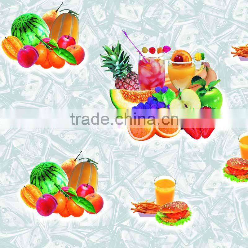 2015 new design fruit pvc table cloth nonwoven backing factory