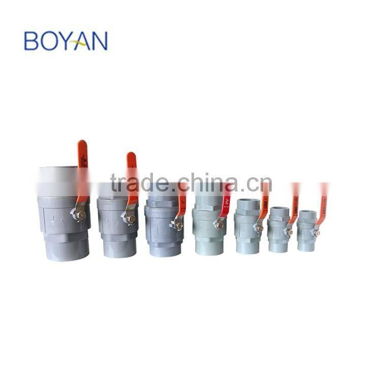 China Factory Stainless Stell Handle PVC UPVC 2pc two pieces ball valve
