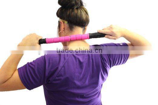 soft silicone spinning ball running muscle massage stick