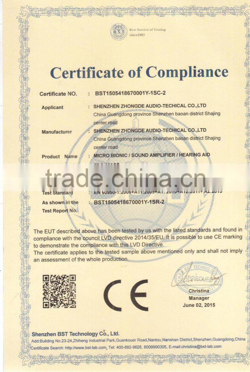 ITC micro mini rechargeable hearing aid