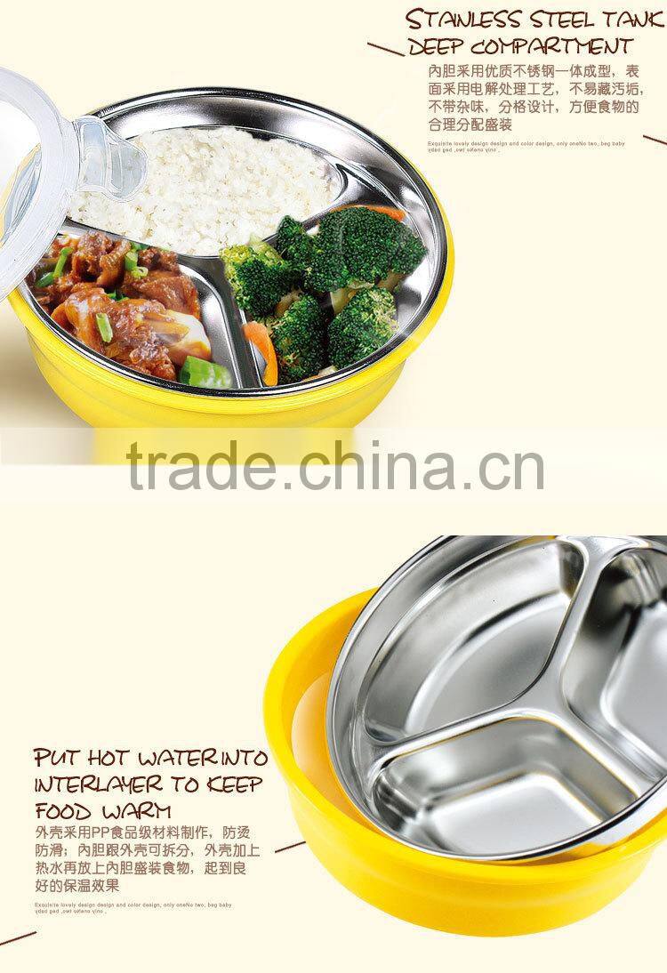 stainless steel household items of kids food warmer lunch box with dividers