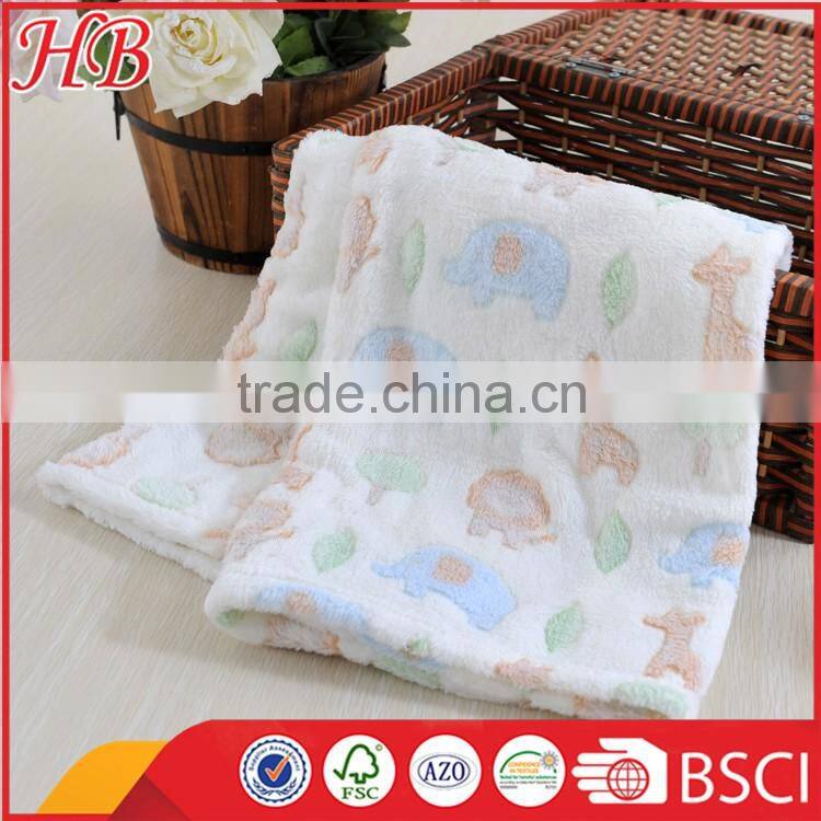 china factory coral fleece baby blanket,jacquard animals baby blanket