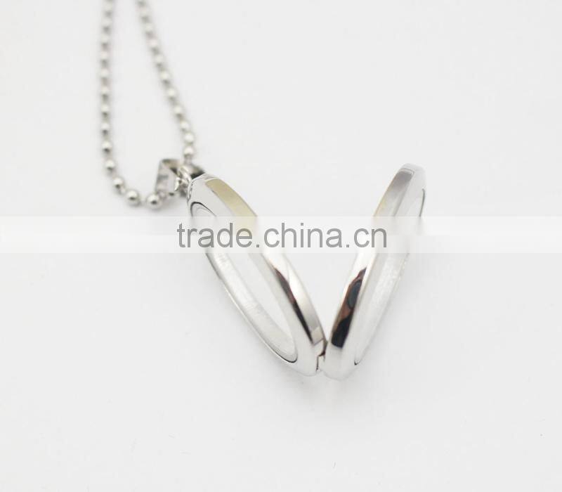 Top quality steel photo frame locket pendant oval photo frame pendant for women