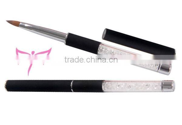 2016 Hotsale white Crystal Oval Acrylic Brush Kolinsky Hair Nail Brush