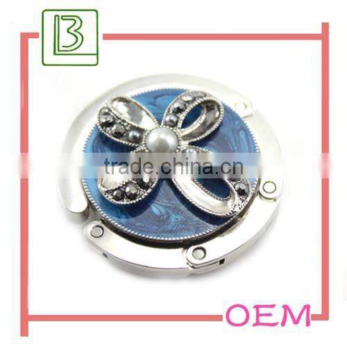 heart shaped crystal straight purse hanger hook