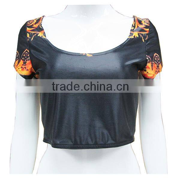 Wholesale 2015 New Arrival Women Sexy Clothing sublimation Crop Top