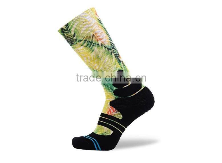 customized cool design dye sublimation basketball socks