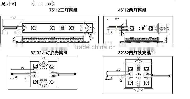 Smart Pixel CE RoHS SMD 5050 3 chip Waterproof Led Module for Signs
