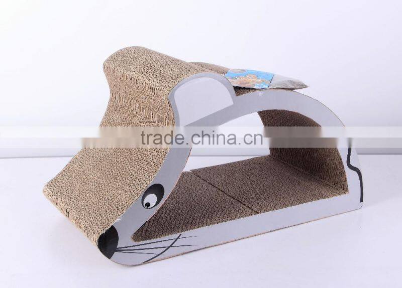 Mouse shaped premium cat scratcher tow in one lounge bed