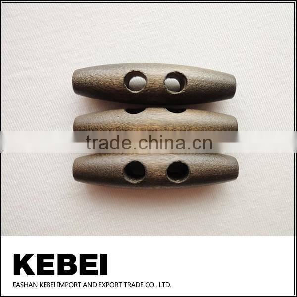Fashion style custom wooden toggle coat button with two holes