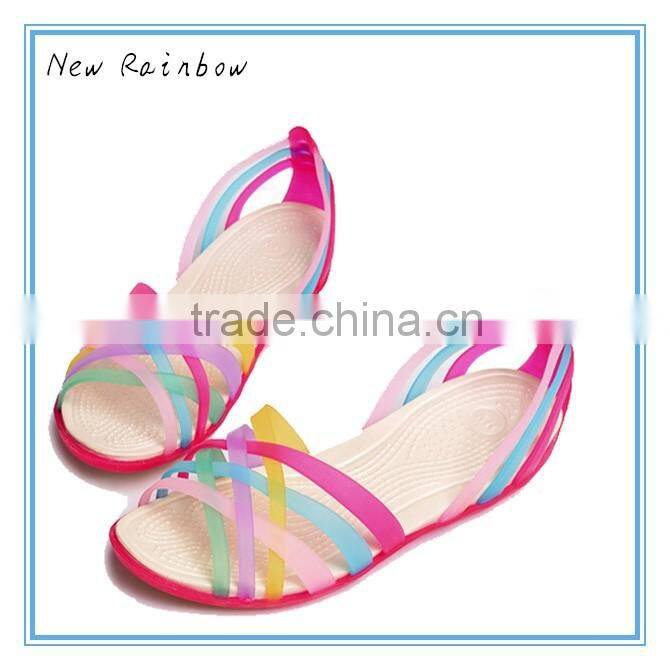 Hot sale fashion pvc jelly flower shoes