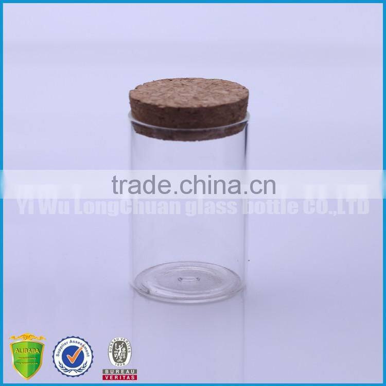 4oz Wide Mouth Clear Round Glass Storage Jars With Wooden Bamboo Cork Lid