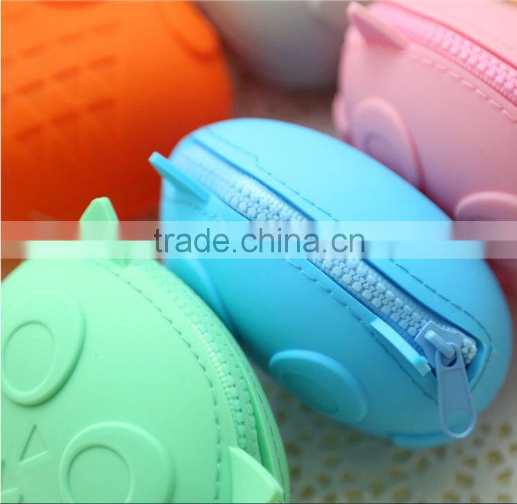 2015 Factory direct owl shape silicone rubber zipper coin money pochi pouch purse