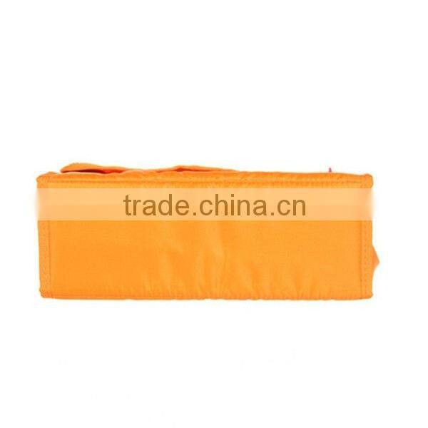 yellow Nylon Mesh Travel Cosmetic Bag With Handle