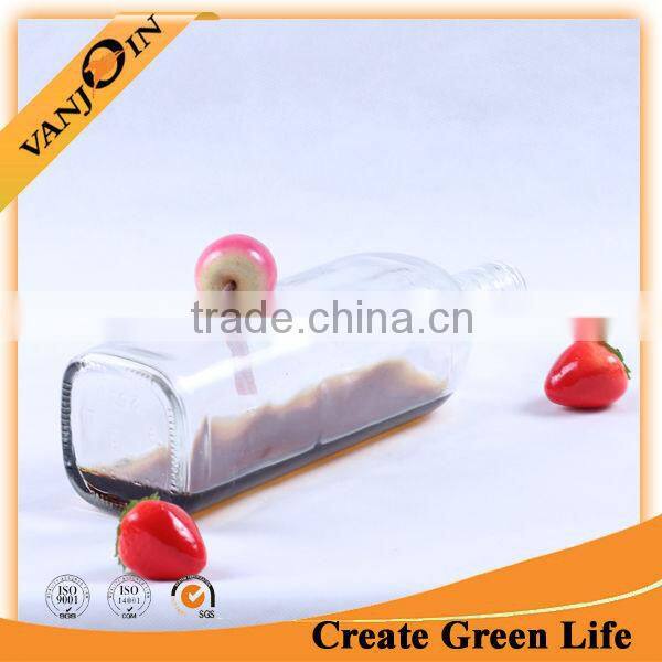 700ml large clear square shaped glass wine bottle