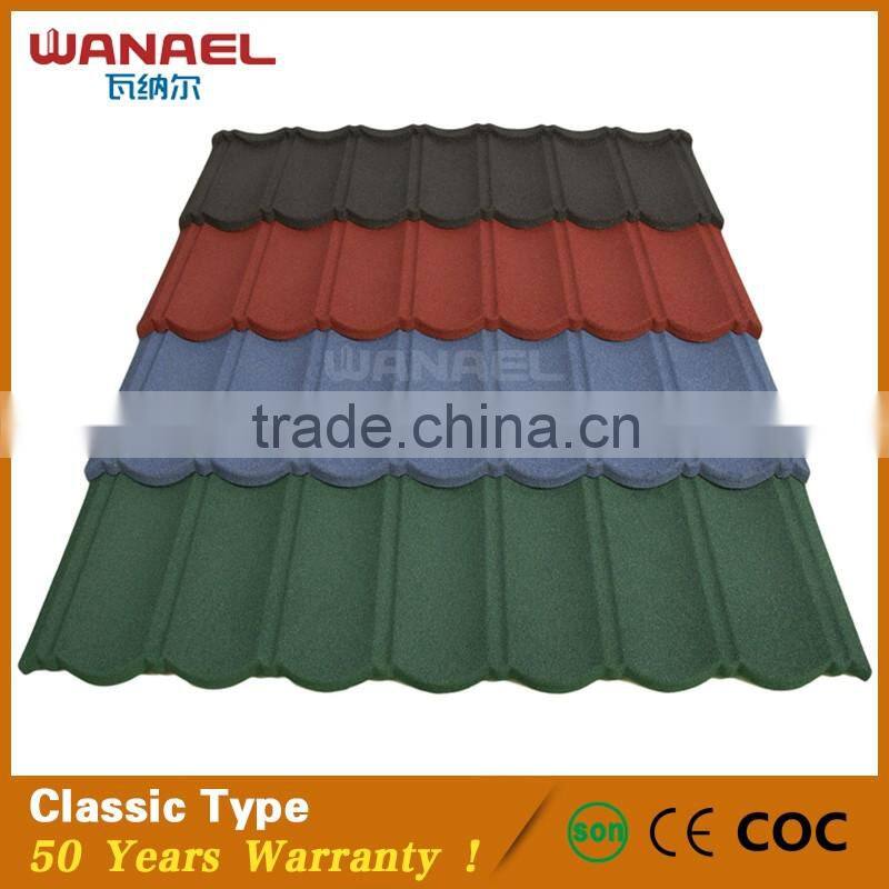 Wannel No Fading Heat Insulation Steel Roof Tile