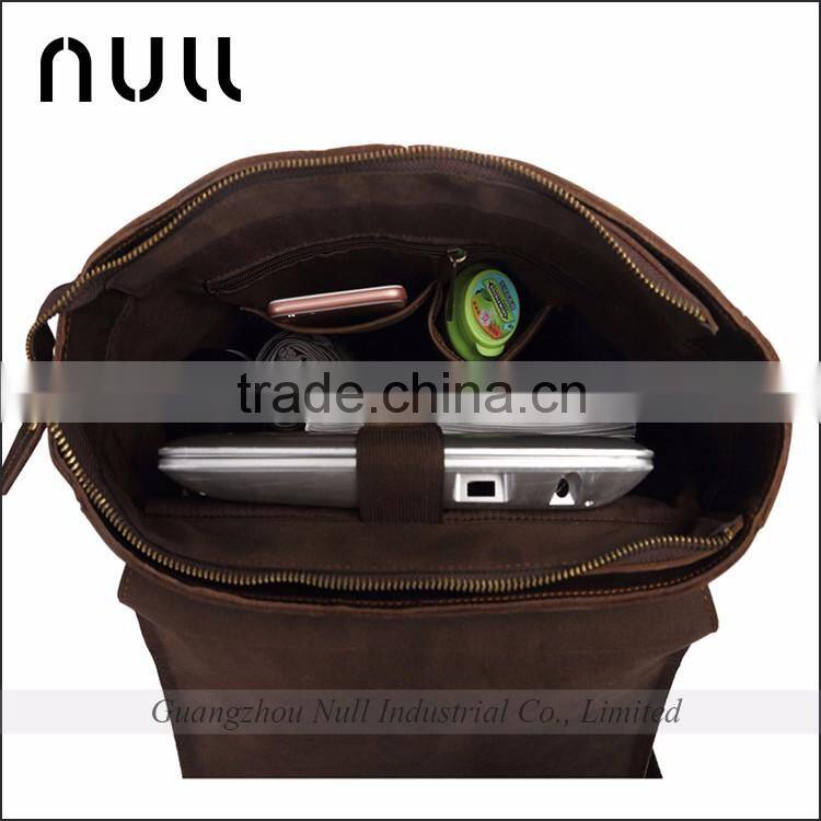 Vintage Leather Briefcase 2-in-1 Leather School Bag Backpack