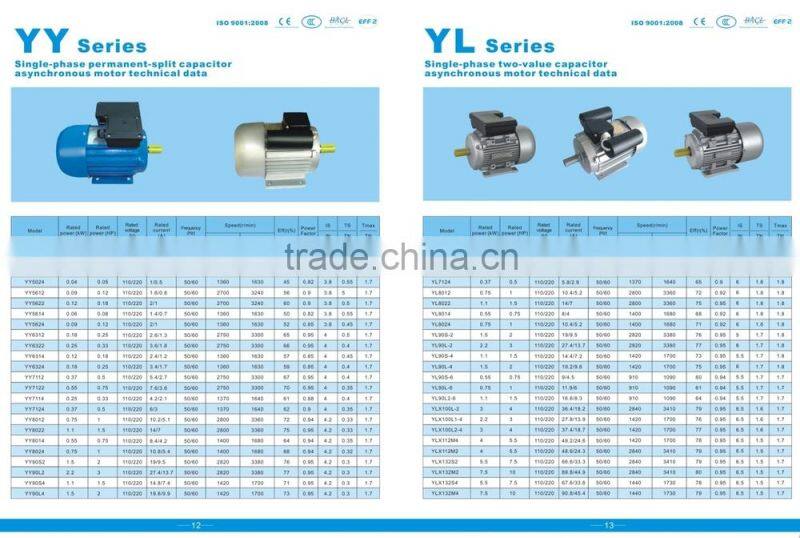 yl132M2 single phase ac electric motor 7.5kw