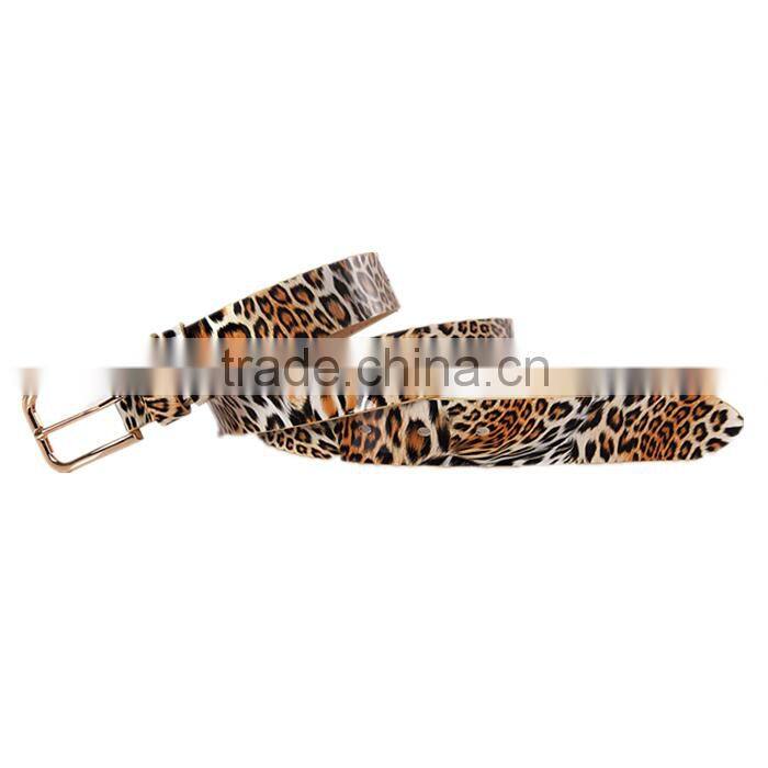 Women Clothes Accessory Western Luxury Cowhide Leather Leopard Belt