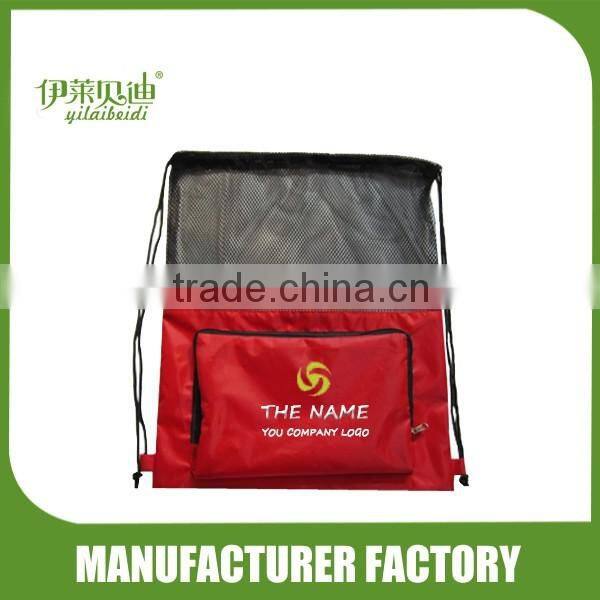 Drawstring bag with zipper