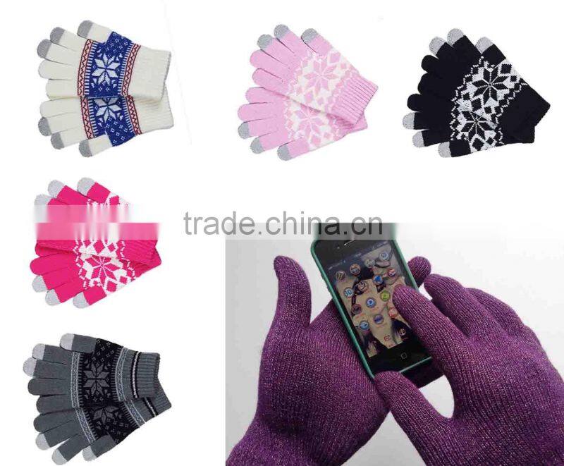 woman three finger capacitance touch screen gloves